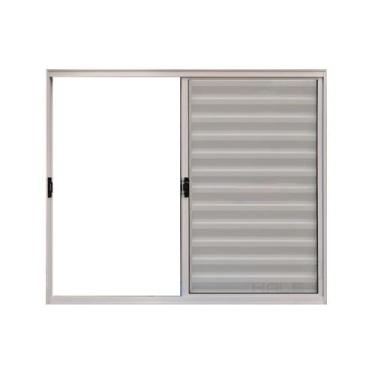 Imagem de Veneziana 3 Folhas de Correr S/Grade 1.00 X 1.00 Aluminio Branco Linha