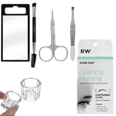 Imagem de Kit sobrancelha henna glance profissional e kit macrilan ks200 com esp