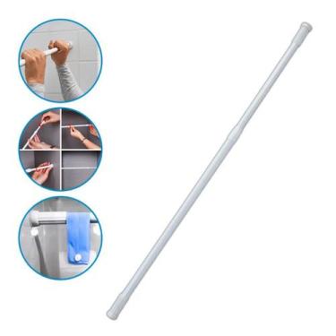 Imagem de Varão Bastão Médio Haste Retrátil 110-200cm Cortina Banheiro - Riodeou