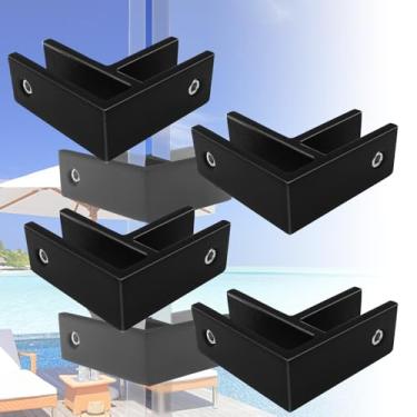 Imagem de ziyue Conjunto de 4 suportes de grade de vidro de aço inoxidável 304 grampos de vidro para sistema de vidro de 5/16, 3/8, 1/5.1 cm e cerca de balaustrada com juntas de borracha (4 conjuntos de vidro