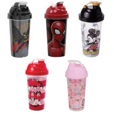Imagem de Shakeira de Plástico 580ml Tampa Rosca e Misturador Disney - Plasutil,