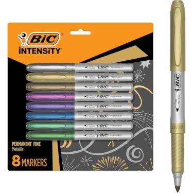 Imagem de BIC Marcador permanente metálico Intensity, ponta fina, cores sortidas, 8 unidades