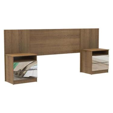 Imagem de Cabeceira Extensível Rustic com 2 Criados Espelho Madesa