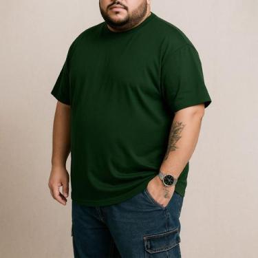 Imagem de Camiseta Oversized Masculina Plus Size G1 ao G4 100% Algodão Estilo St