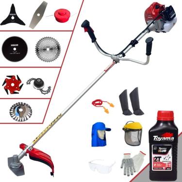 Imagem de Aparador de Grama Profissional À Gasolina Kawashima BCJ620L 62cc 3HP 10.000rpm Roçadeira Completa Com 8 Opções de Cortes + EPI + ÓLEO TOYAMA 2 TEMPOS