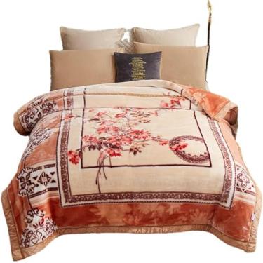 Imagem de Cobertor De Lã De Conforto De Inverno, Microfibra De Pelúcia Dupla Face, Colcha De Cama Espessa E Quente, Padrão De Flores, 17, 200x230cm/4.5KG