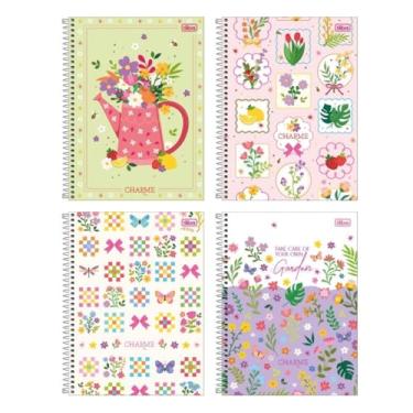 Imagem de Caderno Espiral Universitário Tilibra com 80 Folhas Pautadas Charme Feminino Escolar Capa Dura