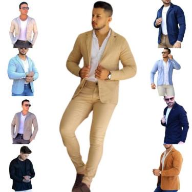 Imagem de Blazer Masculino Slim Fit Skinny Esporte Fino Sarja com Elastano super