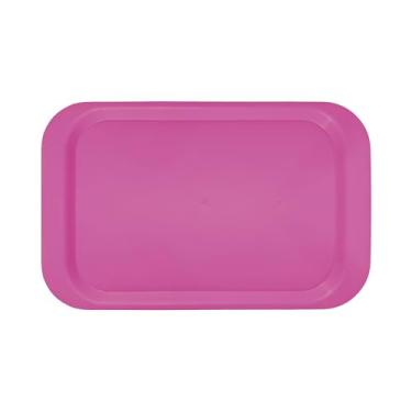 Imagem de Bandeja Plástica 35x22 Pequena Restaurante Fast Food Festa Self Service Café 10 Un (Pink)