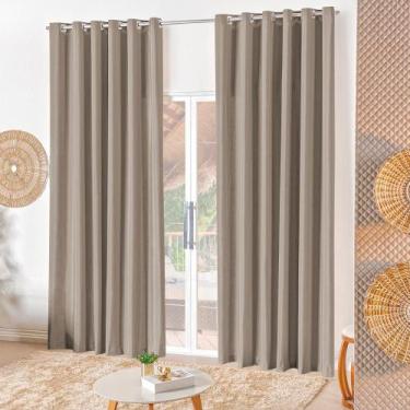 Imagem de Cortina Naturalle 4m Com Ilhós Cromados Para Varão Simples - Valle Enx