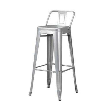 Imagem de ZzleoyuUUs-12 Fácil montagem estilo industrial cadeira alta gasolina barril ferro decorativo bar retrô bancos restaurante (prata)