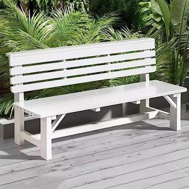 Imagem de Banco externo simples banco externo, cadeiras de parque de madeira maciça, banco externo de madeira rústica com encosto para varanda pátio varanda quintal jardim bancos (cor: ouro, tamanho: 180 cm)