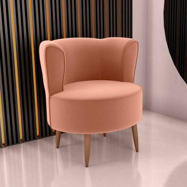 Imagem de Poltrona Decorativa Premium Redonda Savana Matrix Veludo Ferrugem