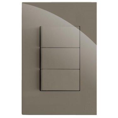 Imagem de Cj interruptor triplo 2 simples + 1 paralelo 4x2 - recta fendi gloss -