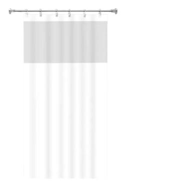 Imagem de Cortina Box Banheiro Antimofo Pvc Com Visor Chuveiro (Branco)