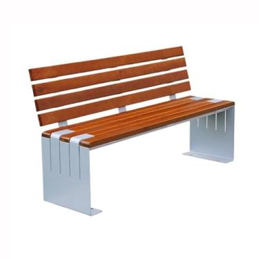 Imagem de ZzleoyuUUs-12 Banco de jardim externo marrom escuro banco de parque duplo com encosto banco de pátio (grande)