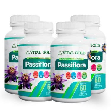 Imagem de PASSIFLORA - 500mg (60 Cápsulas) VITAL GOLD, 04 Unidade