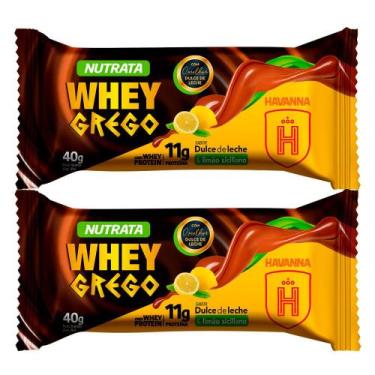Imagem de Kit 2 Barra de Proteína Whey Grego Nutrata Sabor Doce de Leite e Limão