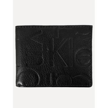 Imagem de Carteira Calvin Klein Couro Logo Print Large Texture Preta, UN