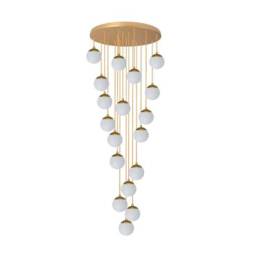 Imagem de Pendente Moderno Dourado 18 Globos Pé Direito Duplo Escada V