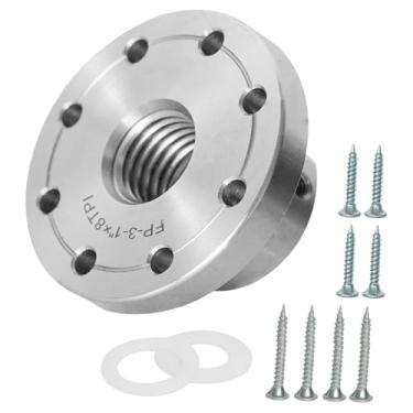 Imagem de simhoa Placa frontal de torno de madeira, furos de montagem de parafuso de rosca de eixo de aço de liga com mandril de parafuso, acessórios de placa frontal, 3 Inch