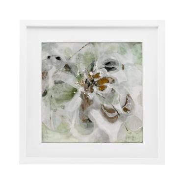 Imagem de Stupell Industries Impressão emoldurada branca abstração neutra solene sob vidro, design de Liz Jardine, 33 x 33