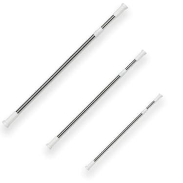 Imagem de 2 Unidades Varão Extensivo Ajustável 120cm Cortina de Box Banheiro Aço Inox