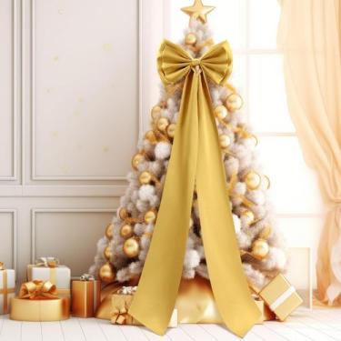 Imagem de Decoração de topo de árvore de Natal Giant Bow Wavwavw Gold