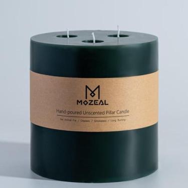 Imagem de Vela MOZEAL 6" x 6", extra grande, 3 mechas, sem perfume