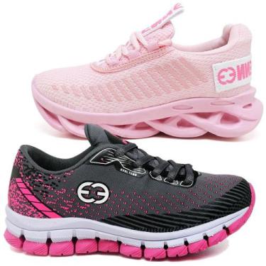 Imagem de Tênis Infantil Feminino Esportivo Modelos Diferentes Kit 2 Pares - Evo
