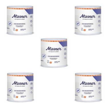 Imagem de Kit 5 Fitas Cirúrgica Microporosa Branca 5cm X 10m - Missner