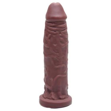 Imagem de DILDO JELLY Pênis De Borracha Maciça 15,5 X 4Cm PROTESE PENIANA (MARROM)