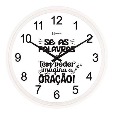 Imagem de Relógio De Parede Herweg Ref: 660147-021 Branco Oração