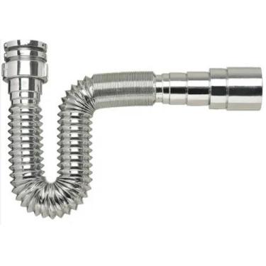 Imagem de Sifão Universal Sanfonado Cromado Flexível Pia Cozinha Banheiro 72cm U