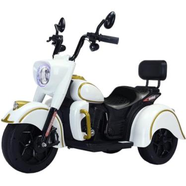 Imagem de Moto Elétrica Grande Infantil Menino Menina 12V Branca Good Mood