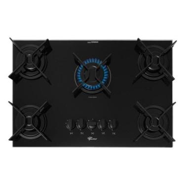 Imagem de Cooktop A Gás Fischer 5 Bocas Fit Line Preto Trempe Iron Bivolt, Bivol