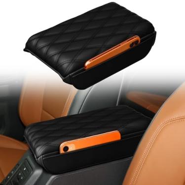 Imagem de LINOAH Capa de apoio de braço para console central para acessórios Ford Bronco 2021 2022 2023 2024 2025 2/4 portas com bolsos laterais de couro, acessórios internos evitam arranhões