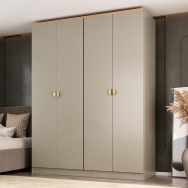Imagem de Guarda-Roupa Solteiro Brescia 4 Portas 2 Gavetas Bege