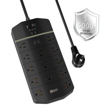 Imagem de Protetor de sobretensão Power Strip SUPERDANNY 5000 Joules 13 tomadas