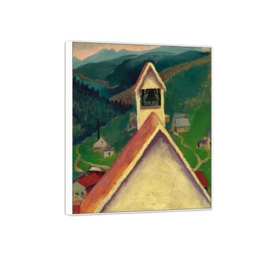 Imagem de BMZFYBS Georgia O'Keeffe Famosas Impressões em Tela de Parede Pronta para Pendurar - Sino de Igreja - Quadro Branco para Decoração de Sala de Estar 30 x 35 cm 12 x 13 pol
