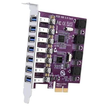 Imagem de FebSmart Cartão de expansão USB-A 5Gbps PCIE USB 3.0 de 7 portas para computadores desktop Windows 11, 10, 8.x, 7, Vista, XP, tecnologia FebSmart autoalimentada, sem necessidade de fonte de