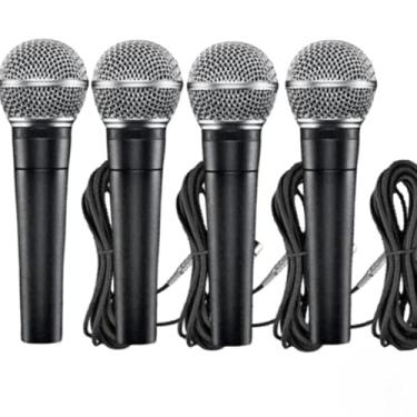 Imagem de Microfone profissional KIT4 SM58 com cabo de 5 m, interruptor liga/desliga, alta sensibilidade (4)