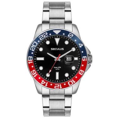 Imagem de Relógio Seculus Masculino Aço Calendário Prata 44210G0SVNA1
