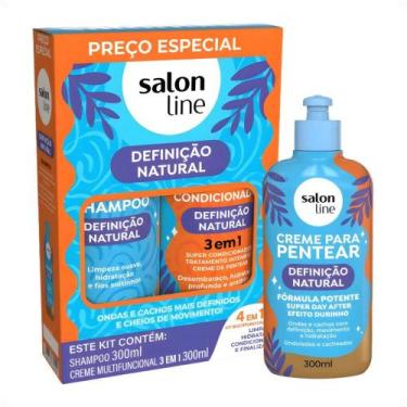 Imagem de Kit Salon Line Definição Natural: Shampoo, Creme Multifuncional 300ml 