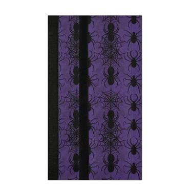 Imagem de Burbuja Conjunto de 2 capas de maçanetas de geladeira pretas em teias roxas, laváveis, forno, micro-ondas, antiderrapante, 35,5 x 14 cm