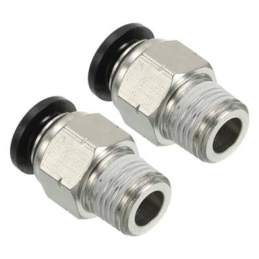 Imagem de Conexões de rosca macho NPT de 6 mm x 1/20.3 cm, pacote com 4 encaixes de conexão rápida retos acessórios de linha de ar pneumático, encaixe de tubo de junta para ar e água