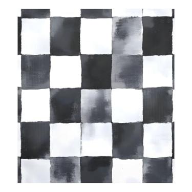 Imagem de Qilmy Capa magnética preta e branca para máquina de lavar louça, 58 x 66 cm, capa decorativa para geladeira para porta da frente, adesivo, máquina de lavar, painel de geladeira, decalque para