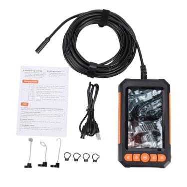 Imagem de Fafeicy Endoscópio Industrial Com Luz, Tela de 4,3 Polegadas, Cabo de 10m, Lente única de 8mm, IP67, à Prova D'água para Inspeção Mecânica de Tubos de Carro