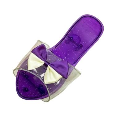 Imagem de simhoa Sandálias de gelatina para meninas, chinelos para crianças maiores, lembrancinhas de festa da moda, cosplay, fantasias, brincadeiras de faz de conta, Roxo