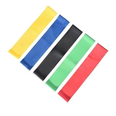 Imagem de Kit 5 Faixas Elásticas Funcional Treino Pilates Fisioterapia Exercícios Em Casa Elástico Com 5 Níveis Fit Forte Academia Alongamento Thera Mini Band Yoga Fortalecimento Muscular Treinamento Funcional